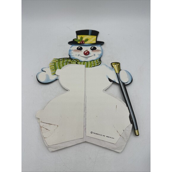 Beistle Snowman Honeycomb Die Cut Double Sided Christmas Frosty 1979 Vintage - Picture 2 of 16